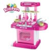 Big Kitchen Set With Light & Sound | Oven and Stove with Colorful Accessories | Role Play Set With Pink Color
